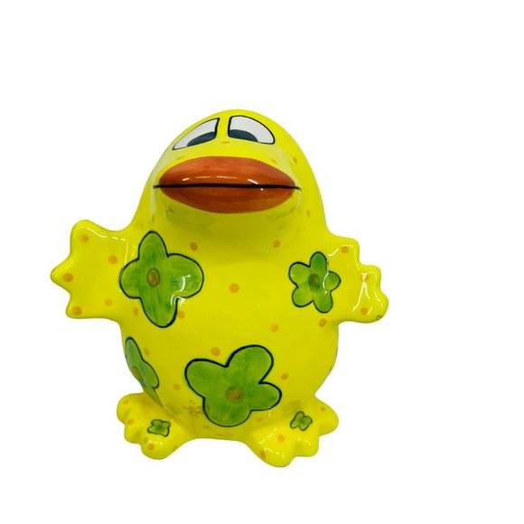Vintage Pati Platypus Bank Yellow Green Flower - Picture 1 of 9